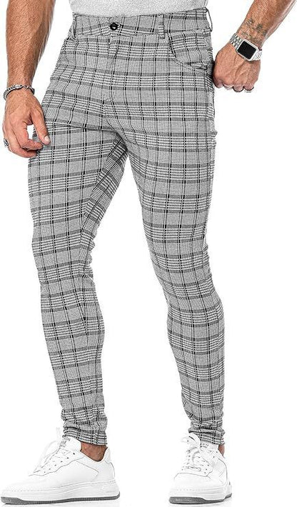 Men's Summer Thin 3D Printed Slim Fit Suit Pants