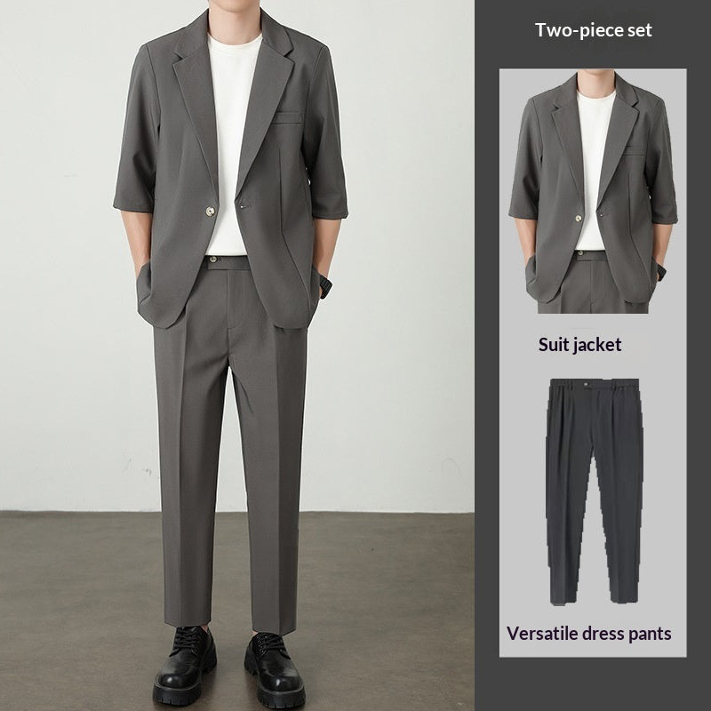 New Ice Silk Thin Summer Mens Casual Suit Jacket