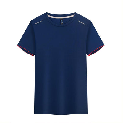 Round Neck Ice Silk Quick-drying T-shirt Marathon Short Sleeve