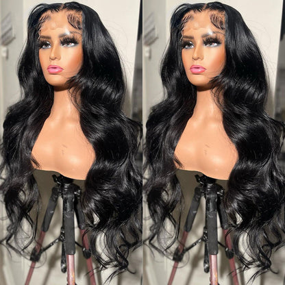 Inch Body Wave Lace Front Human Hair Wigs Peruvian Loo