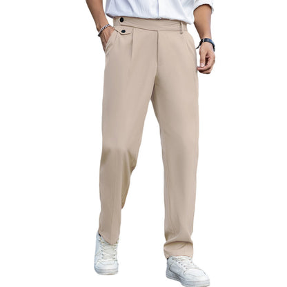 Mens Stylish Versatile Casual Straight-leg Trousers