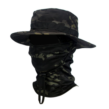 Camouflage Boonie Hat Army Summer Breathable Sun-proof Army Fans Rounded Hat