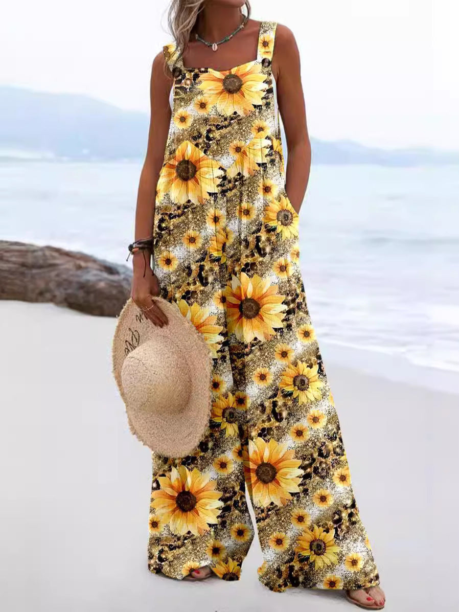 Summer New Digital Printing Romper Women's Clothing