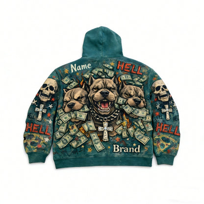 Men's Loose-Fit Long-Sleeve Hooded Pullover Sweatshirt