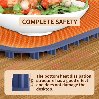 Foldable Heating Plate Mat Portable Keep Food Warm Electric Warming Mat For 8 Dishes With Time Setting