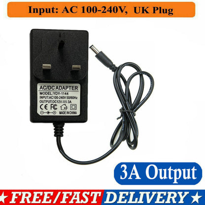 12V 1A AC -DC Adapter Charger Power Supply UK Plug For LED Light CCTV Camera UK