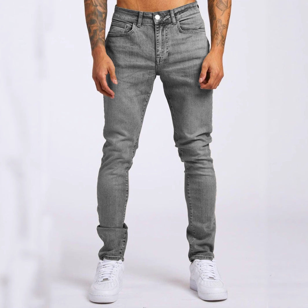 New Mens Slim-fit Denim Trousers