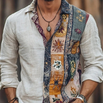 Fall Fashion Mens Christmas Floral Shirt