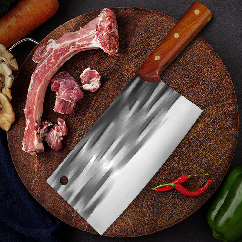 Forging Kitchen Knife Cutting Slice Hammer Pattern Stainless Manganese Carbon Steel