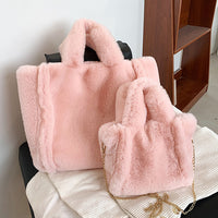 Winter Bags Chain Plush Handbag Totes Women Shoulder Bag
