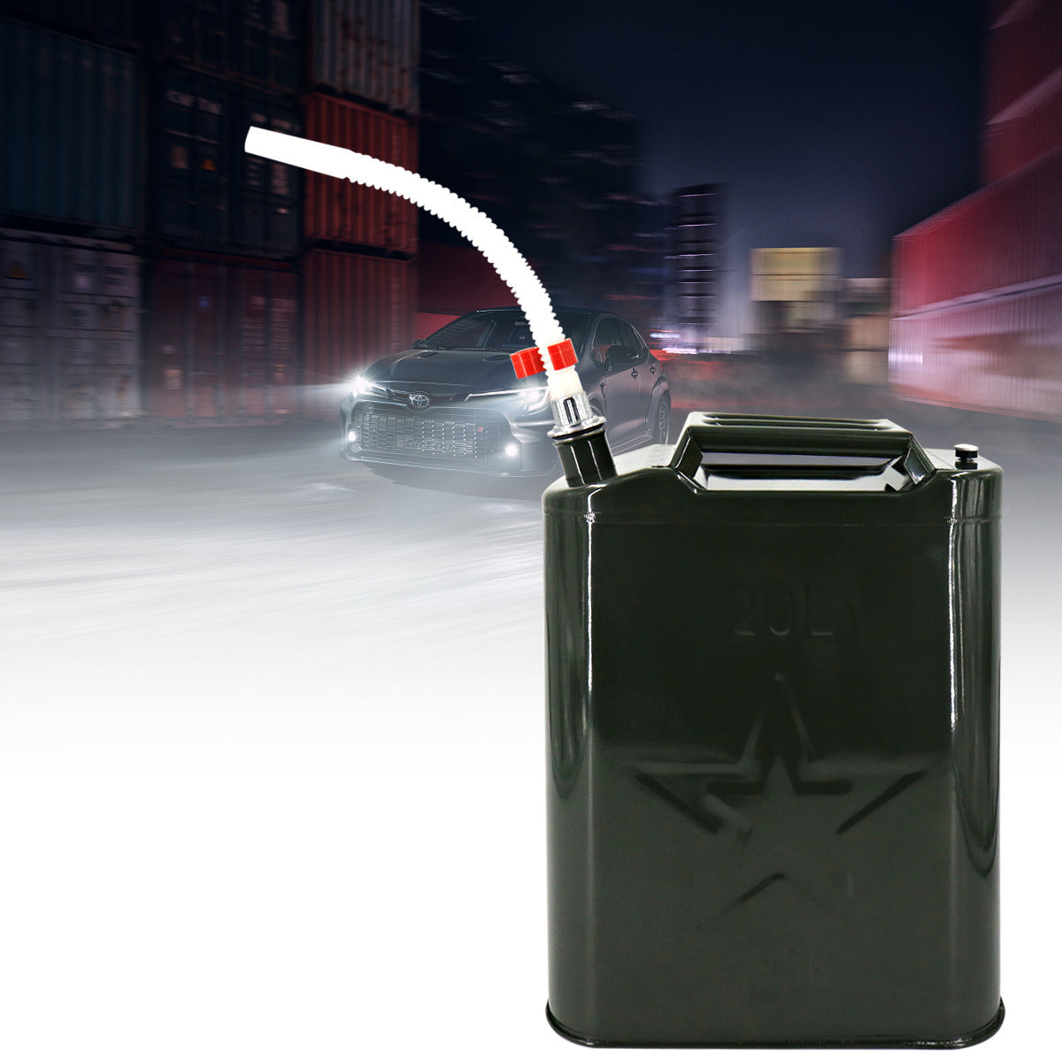 20L Metal Jerry Can Green Car Storage Fuel Petrol  Container & Flexi Spout