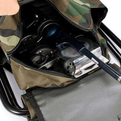 2in1 Oxford Fishing Tackle Backpack Bag,Camping Hiking Foldable Stool Seat Chair