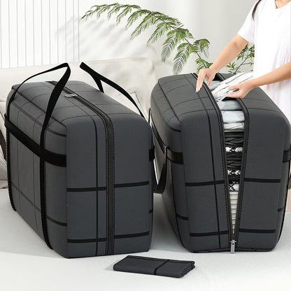 Portable Handle Clothes Storage Bin, Large Capacity Organizer Bag For Clothing & Quilts, Perfect For School & Moving Luggage