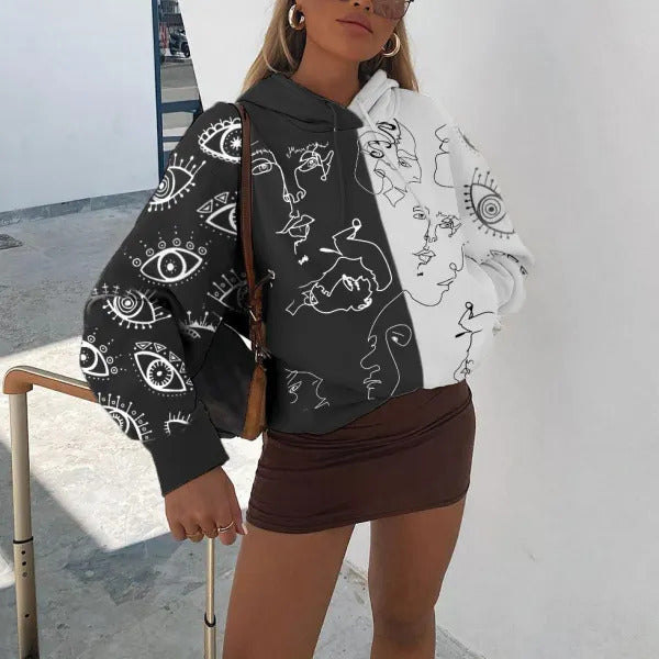 Comfortable And Versatile Fashion Printed Hoodie