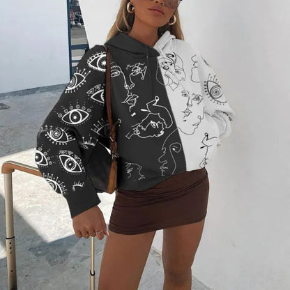 Comfortable And Versatile Fashion Printed Hoodie