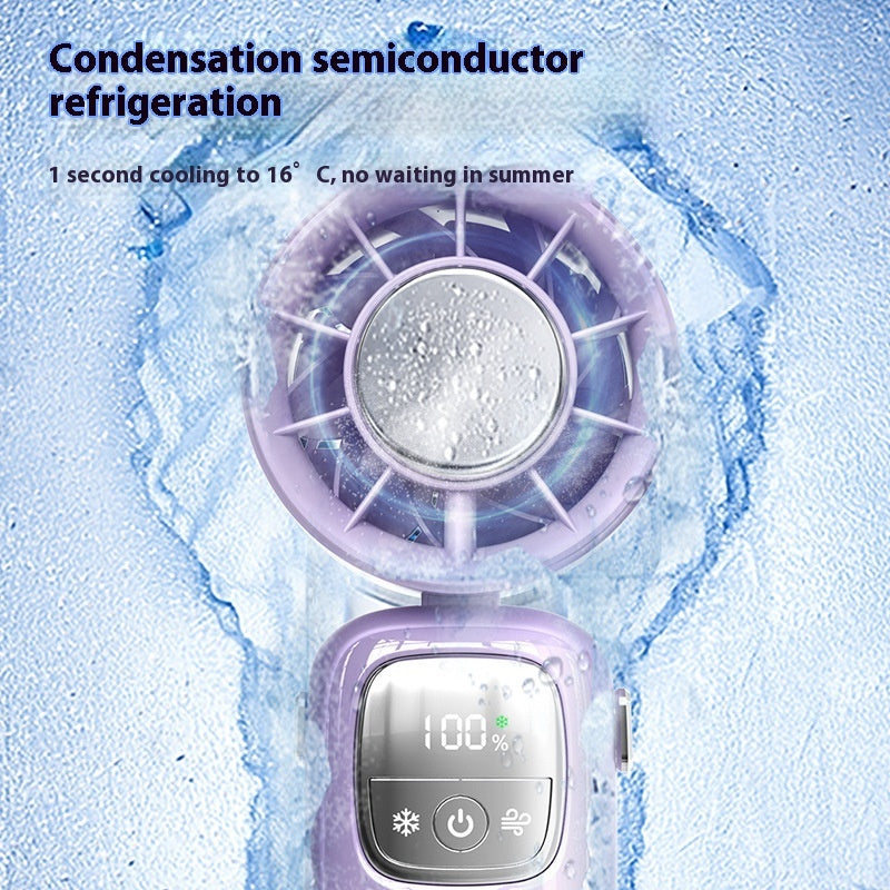 Semiconductor Refrigeration High-speed Handheld Fan Usb Outdoor Portable Folding Mini Fan