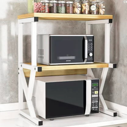 2 3 Tier Microwave Oven Rack Stand Storage Holder Kitchen Corner Shelf Black
