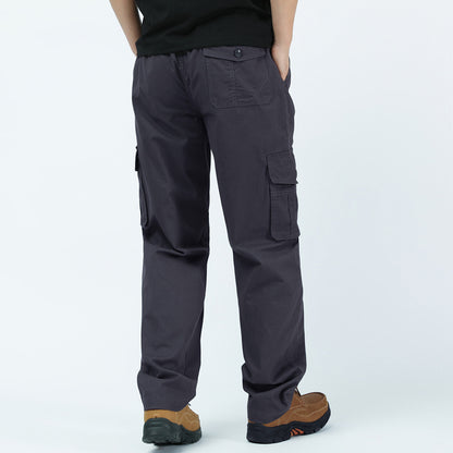 Men's Casual Plus-Size Multi-Pocket Work Pants
