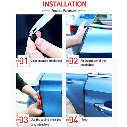 4.5M Car Door Boot Edge Protector Strip Trim U Shape Guard Seal Rubber Black UK