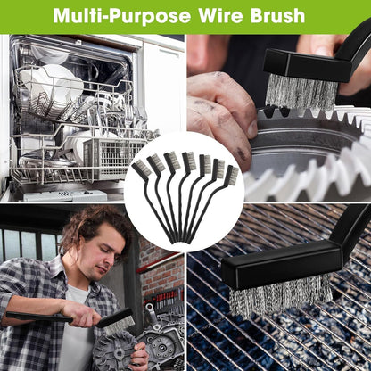 10x Small Wire Brush Set Stainless Steel Wire Brush DIY Paint Rust-Remover Tool