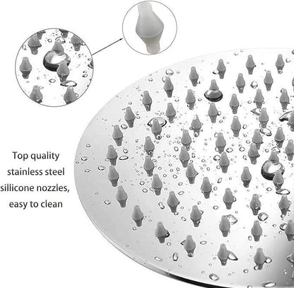 8 Round Shower Head Chrome Stainless Steel Rainfall Overhead Bathroom Large UK