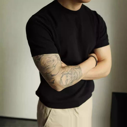 Men's Small Turtleneck Slim-fit Short Sleeve Cool Feeling