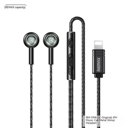 Monster Remax Metal In-Ears Earphone Tws Earbuds Wired Type-C Lightning Round Hole E-Sports Headphones For A Pple H Uawei Xiaomi