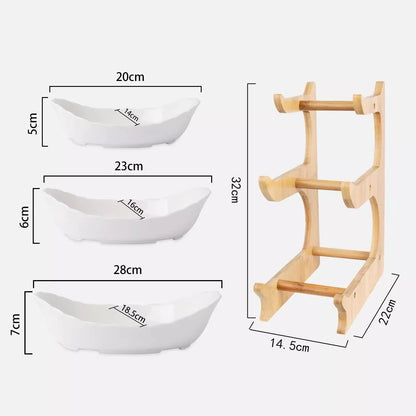 Multifunction Fruit Basket 3Tier Ceramic Bowl Countertop Fruit Bowl Vegetable