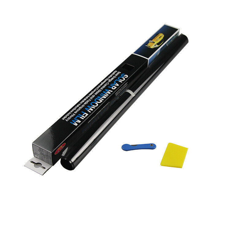 CAR WINDOW TINT FILM KIT TINTING SUPER DARK BLACK LIMO  75CM X 6M UK