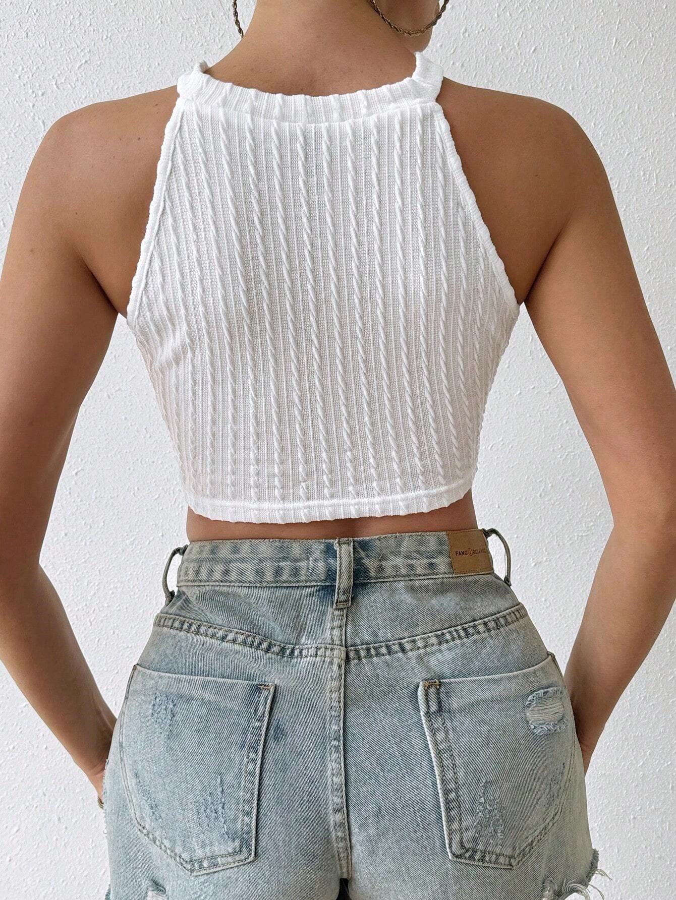 2026 AliExpress Women's Spring And Summer New Fashion Elegant Tassel Crop Top Slim-Fitting Slimming Navel-Exposing Top