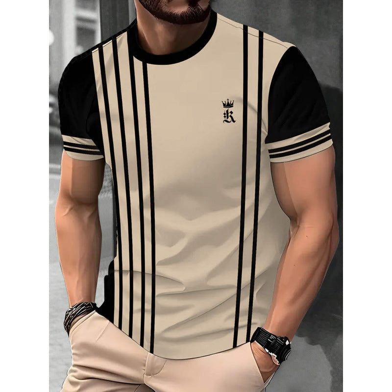Men's Short-sleeved T-shirt Business Casual Series Digital 3D Printing