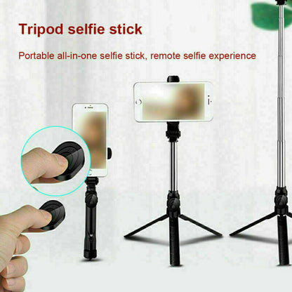 Bluetooth Selfie Tripod Telescopic Stick Remote Monopod Extendable Phone Holder
