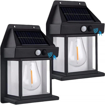 Solar Power PIR Motion Sensor Wall Lights LED Outdoor Garden Security Lamp UK