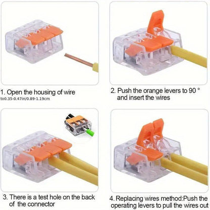 75x For Wago 221 Electrical Connectors Wire Block Clamp Terminal Cable Reusable