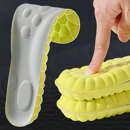 Sports Insole 4D Cloud Style Sweat Absorbing Breathable Thickened Shock Absorption Super Soft and Comfortable Elastic Insole