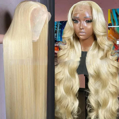 12-40Inch 613 Blonde Straight Human Hair Wigs DIY Colors