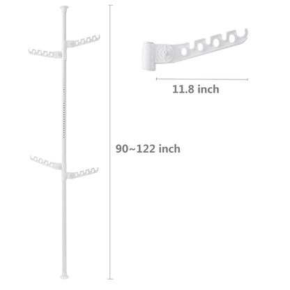 Extra Long Clothes Hanger With The Top Relying On The Ceiling And Nuclear Floor