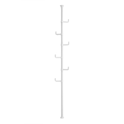 Extra Long Clothes Hanger With The Top Relying On The Ceiling And Nuclear Floor, Coat Rack Freestanding With 6 Hooks