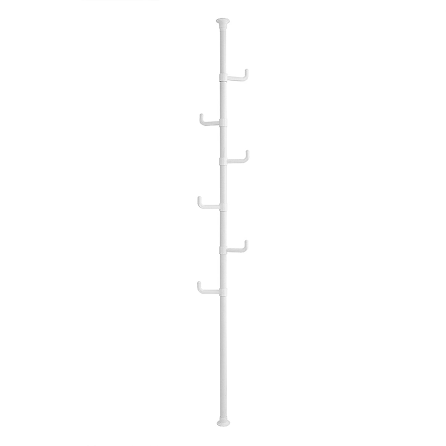 Extra Long Clothes Hanger With The Top Relying On The Ceiling And Nuclear Floor, Coat Rack Freestanding With 6 Hooks